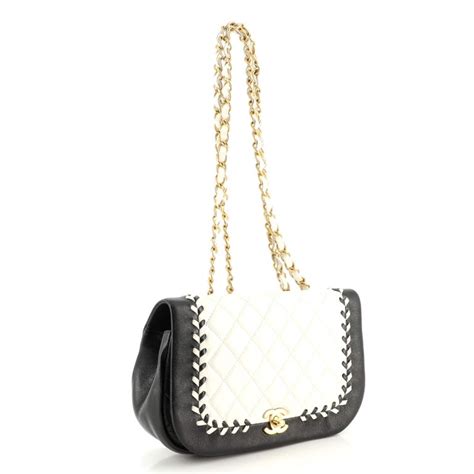 chanel bicolor braided saddle flap|Chanel flap style code.